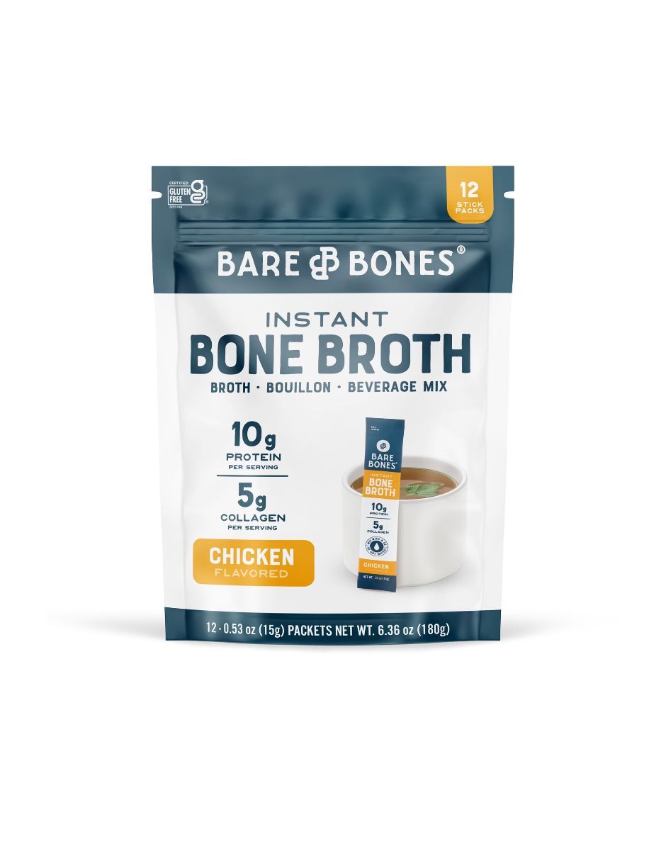 Caldo de Huesos Bare Bones Pollo Instantáneo 12 Sobres