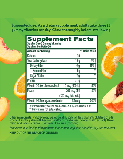 Suplemento alimenticio Vitafusion GLP-1 Fiber Plus Sin Azúcar 90 gomitas