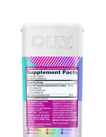 Suplemento Menopausia Olly Mellow EstroG100 30 Cápsulas