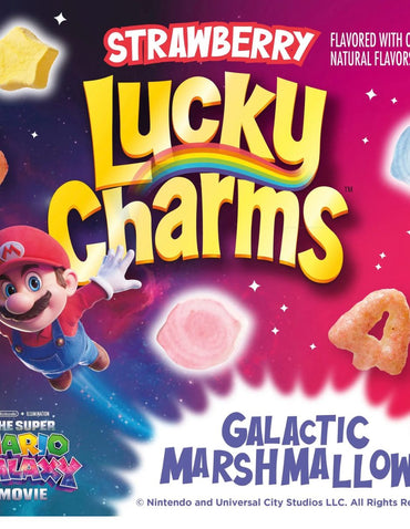 Cereal Lucky Charms Fresa 527 g inspirado en Super Mario Galaxy