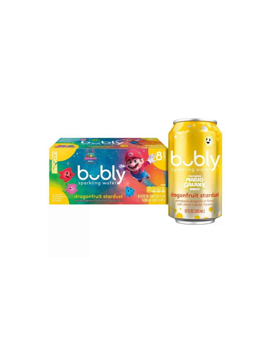 Agua Mineral Bubly Dragon Fruit 8 Latas de 355 ml