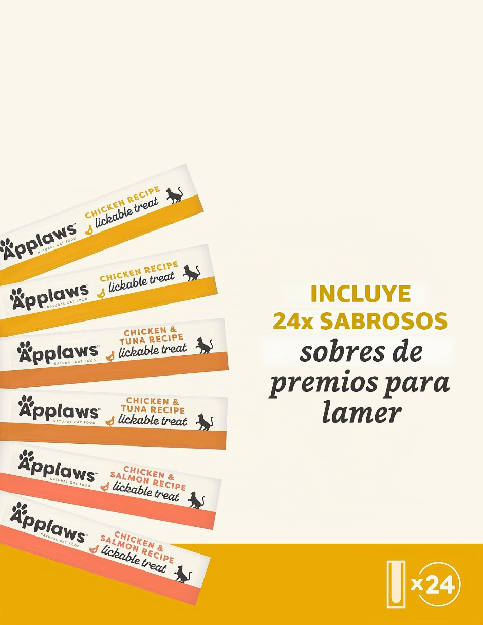Premios para Gatos Applaws Puré Variado 24 Sobres 14 g