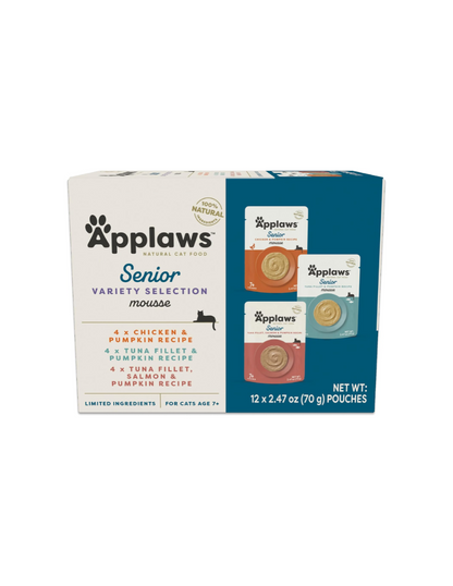 Alimento Húmedo Applaws Senior Mousse Variado 12 Latas