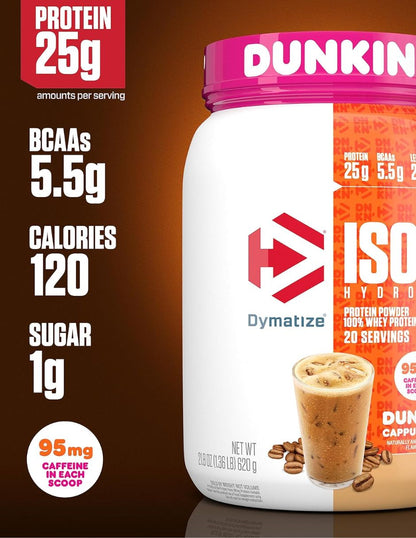 Proteína Dymatize ISO100 Dunkin Cappuccino 620 g