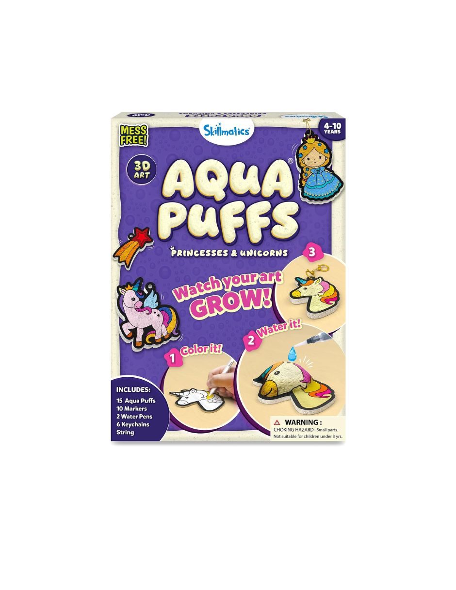 Kit Manualidades Skillmatics Aqua Puffs Unicornios 35 Piezas