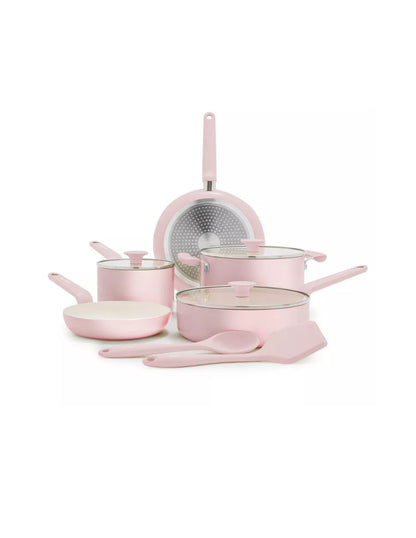 Batería de Cocina Cerámica GreenPan Rio 10 Piezas Rosa