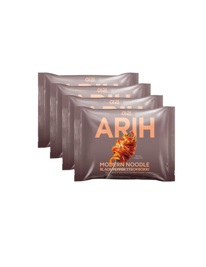Fideos Coreanos ARIH Tteokbokki Pimienta Negra 4 bolsitas
