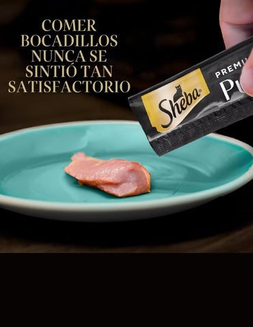 Premios para Gatos Sheba Puré Pollo Salmón y Atún 24 tubos