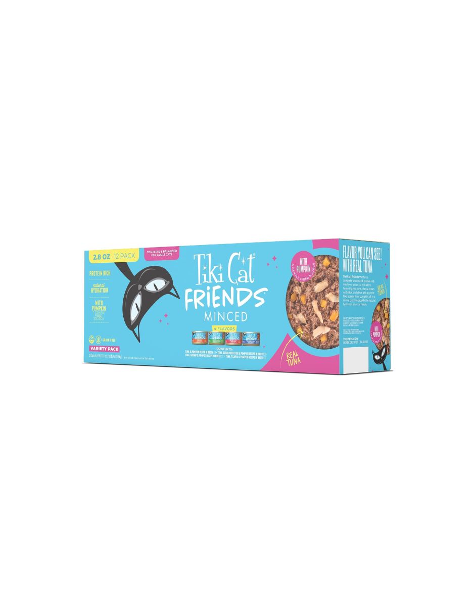 Alimento Húmedo Tiki Cat Friends Atún Variado 12 Latas