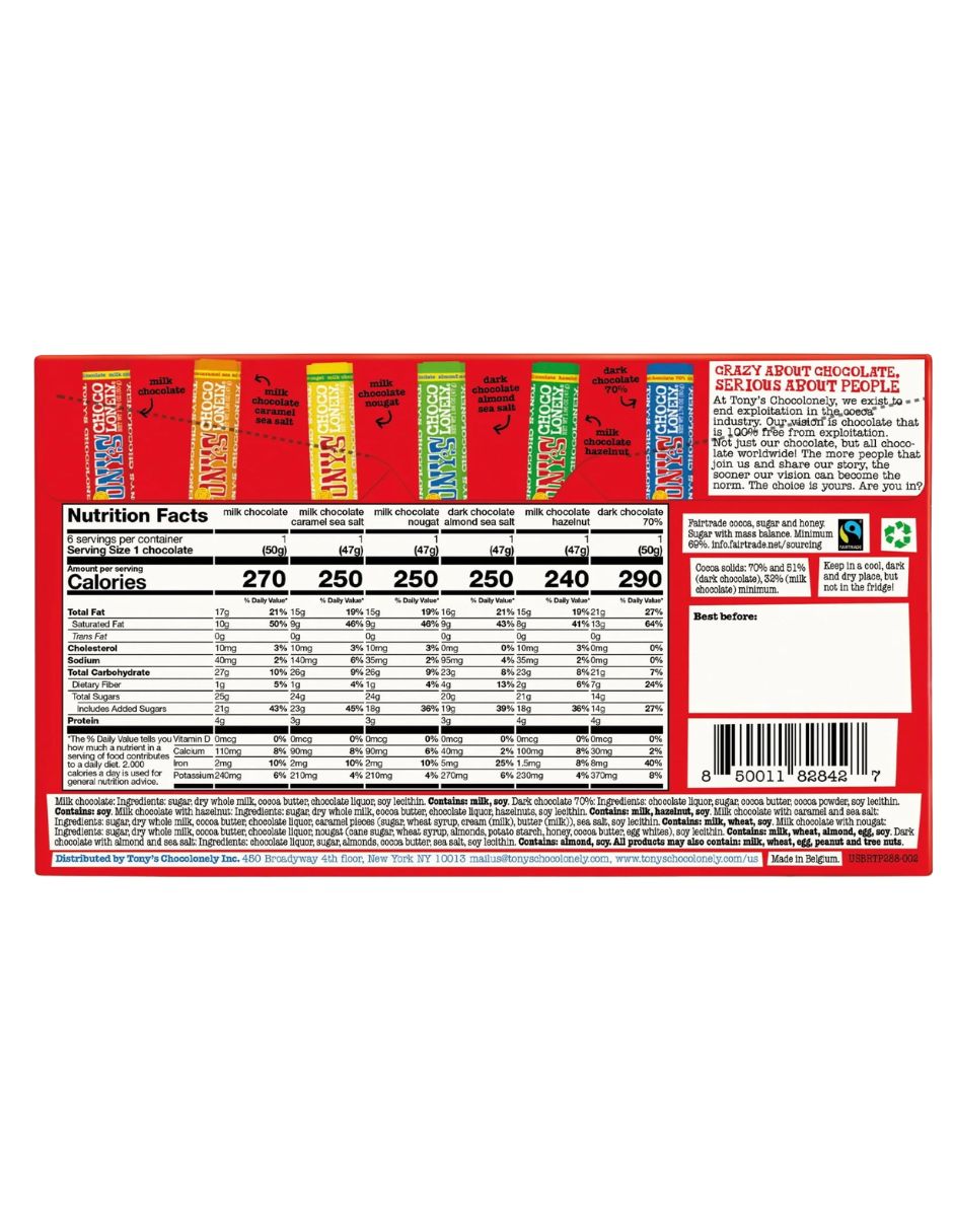 Barras de chocolate Tony's Chocolonely 6 pack