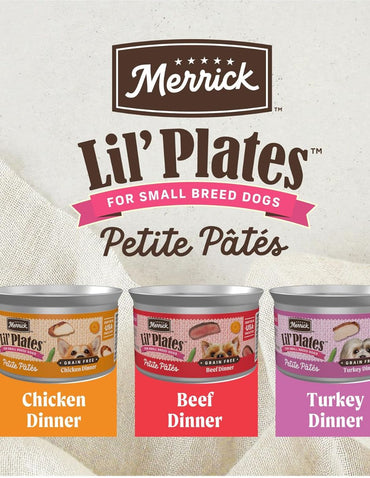 Alimento Húmedo Merrick Lil' Plates para Perros Razas Pequeñas Paté 12 Pack
