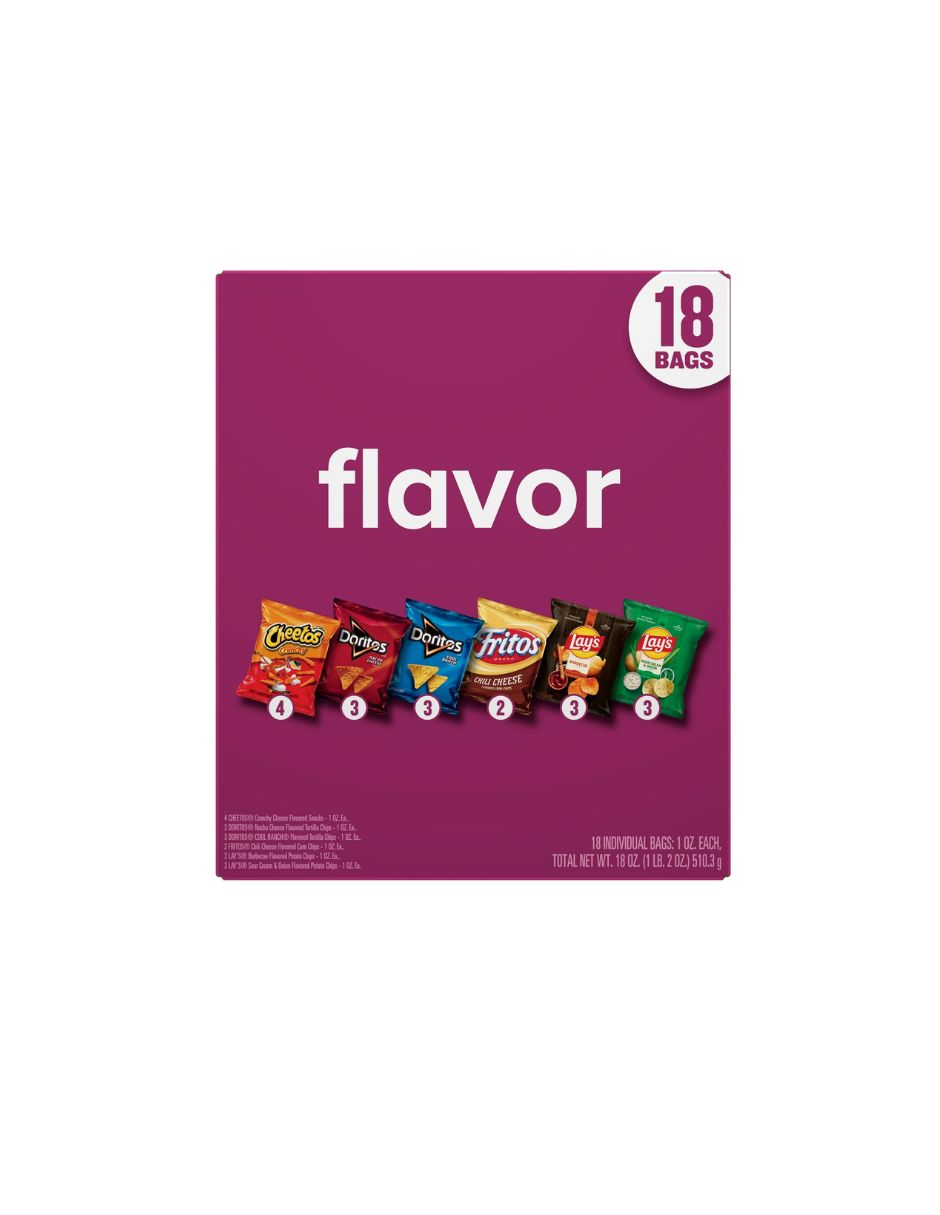 Frito-Lay Flavor Mix Snacks Paquete variado, 18 unidades de 28gr