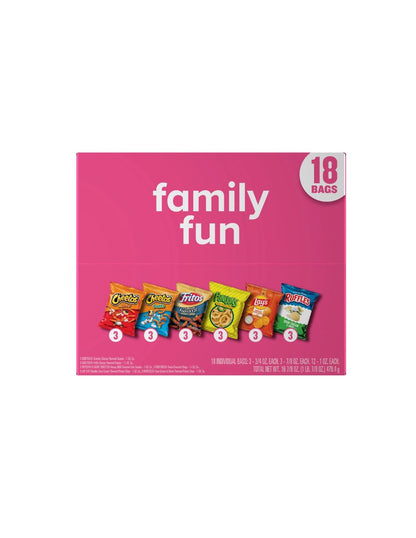 Frito Lay Family Fun Mix Snacks Paquete variado, 18 unidades de 28gr