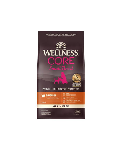 Alimento seco para perros adultos de razas pequeñas Wellness® CORE®: fórmula original, natural y sin cereales