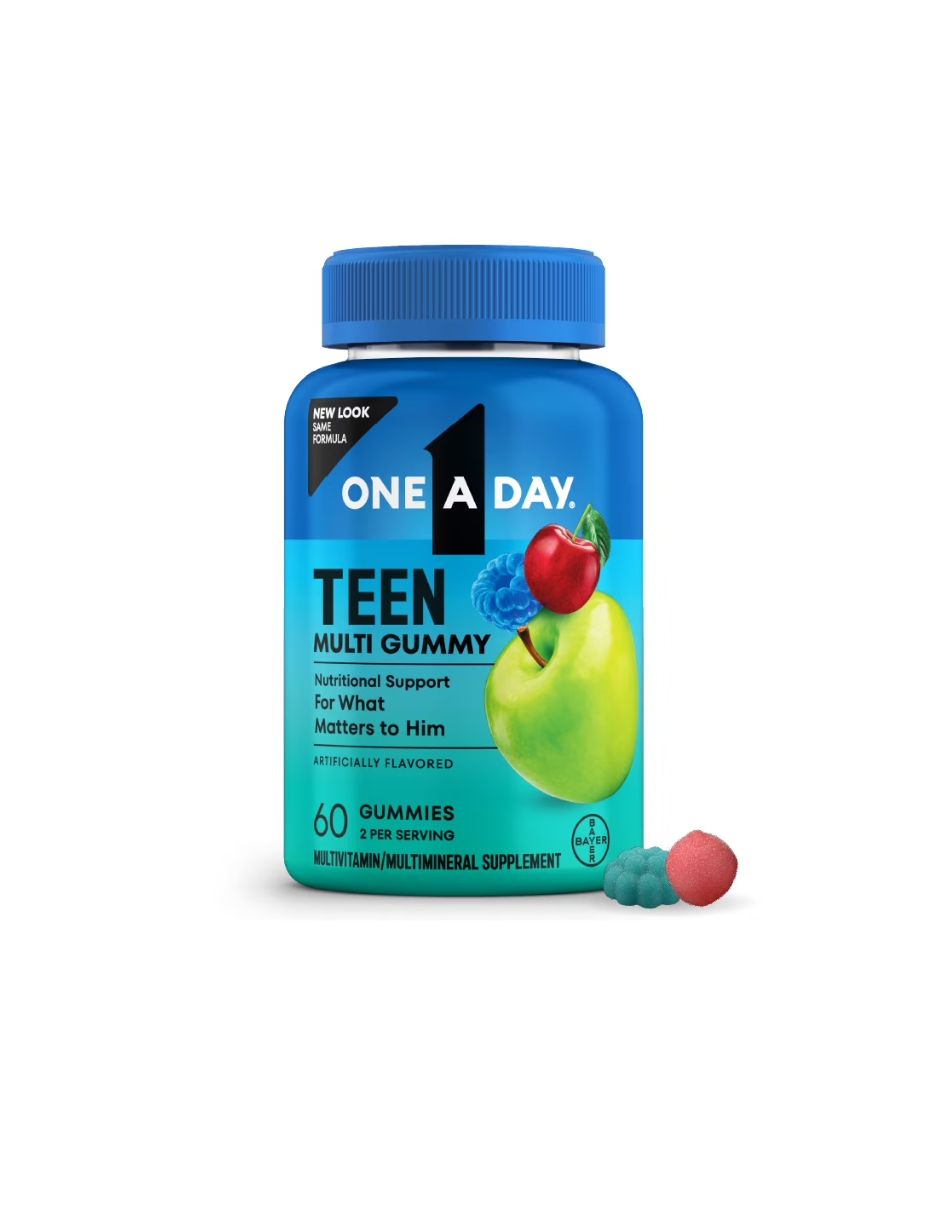 One A Day Gomitas multivitamínicas para adolescentes hombres, 60 unidades