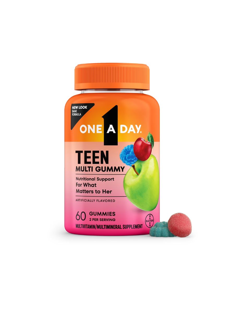 One A Day Gomitas multivitamínicas para adolescentes mujeres, 60 unidades