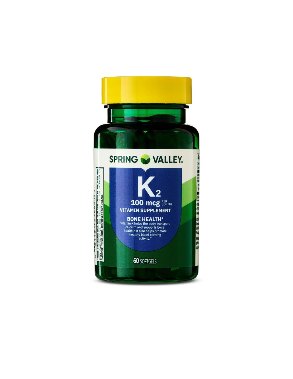 Spring Valley vitamina K2 cápsulas de gel 100 mcg, 60 unidades