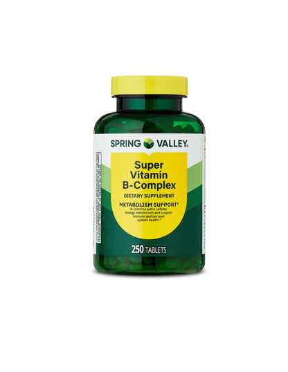 Spring Valley  Super Vitamina B-Complex Suplemento Dietético Tabletas, 250 Caps