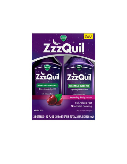 Vicks ZzzQuil Jarabe Líquido, ayuda a conciliar el sueño pack 2 de 354ml