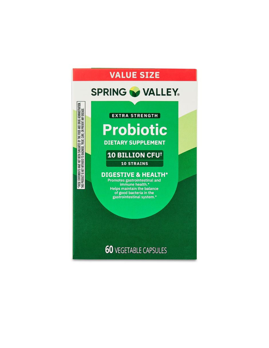 Spring Valley Cápsulas probióticas extra fuertes, 60 unidades