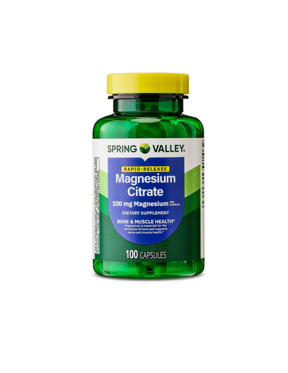 Spring Valley citrato de magnesio de liberación rápida 100 mg, 100 unidades