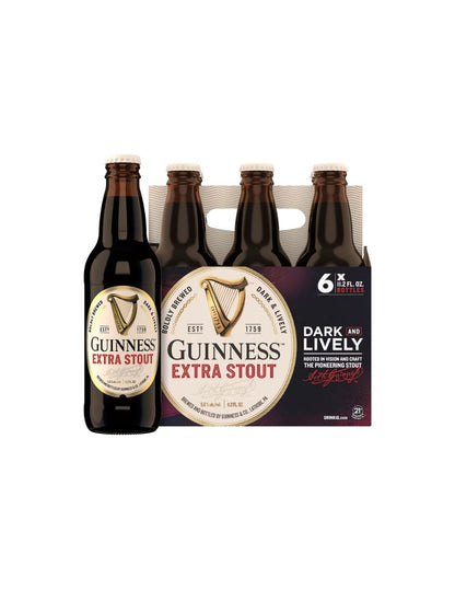 Guinness Extra Stout Cerveza Negra 6 Botellas de 330ml