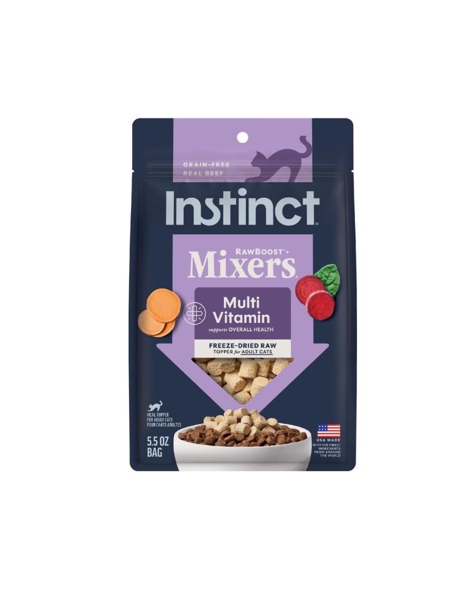 Instinct Mezcladores de refuerzo crudo liofilizado multivitamínico para gatos 156gr