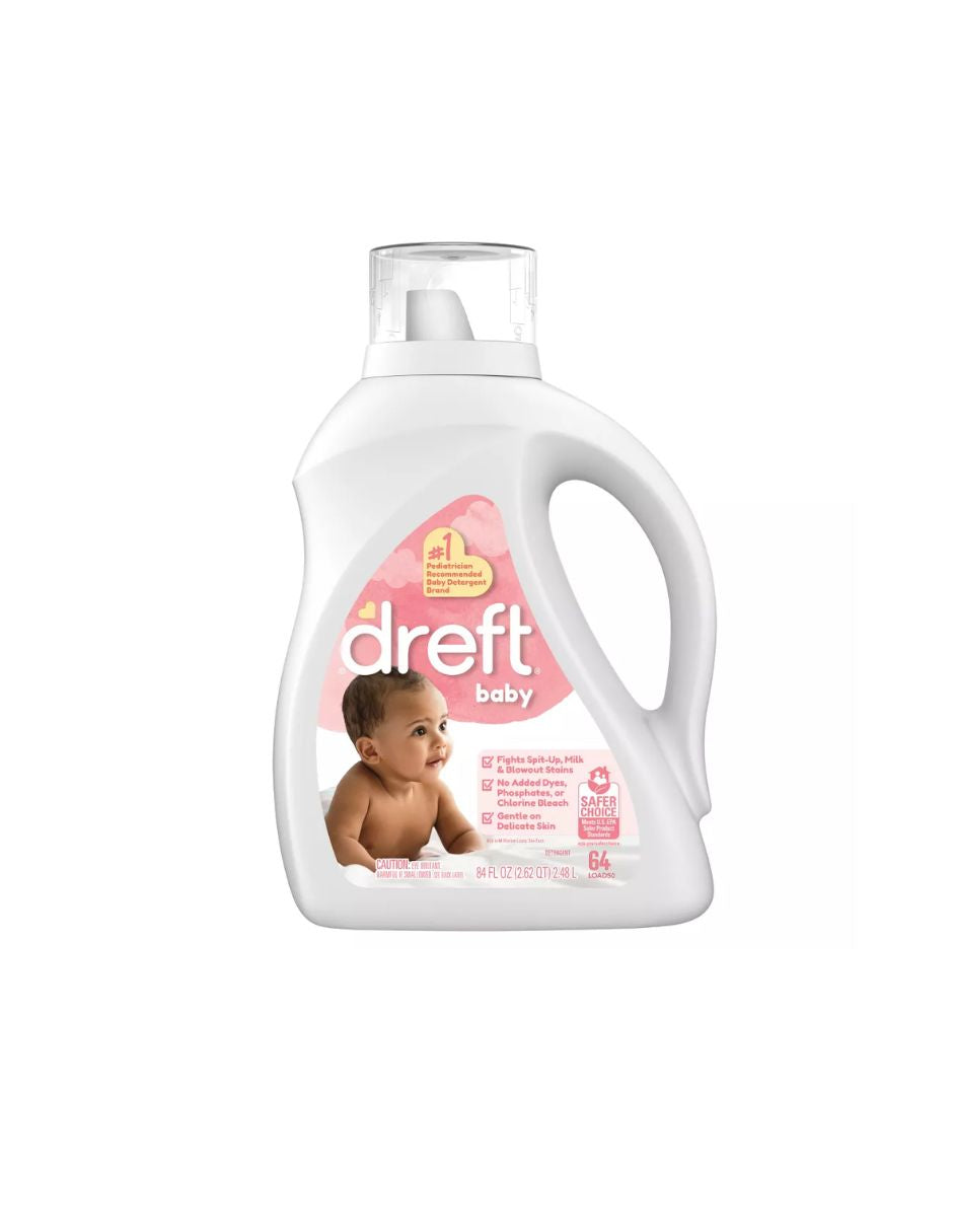 Dreft Stage 1: Detergente líquido para ropa para bebés recién nacidos 2.72L