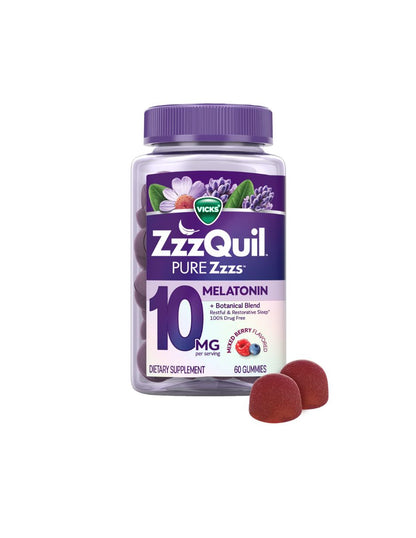 Vicks ZzzQuil Pure Zzzs Melatonina 10 mg 60 Gomitas