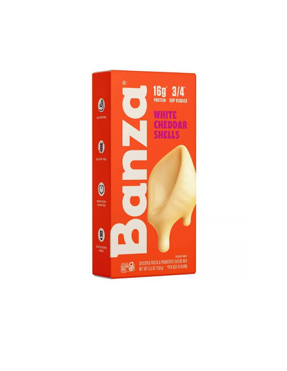 Banza Conchas de garbanzo y queso cheddar blanco sin gluten 156gr