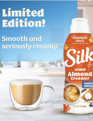 Silk Crema para café con leche de almendras y sin lácteos con sabor a Pumpkin spice 946ml