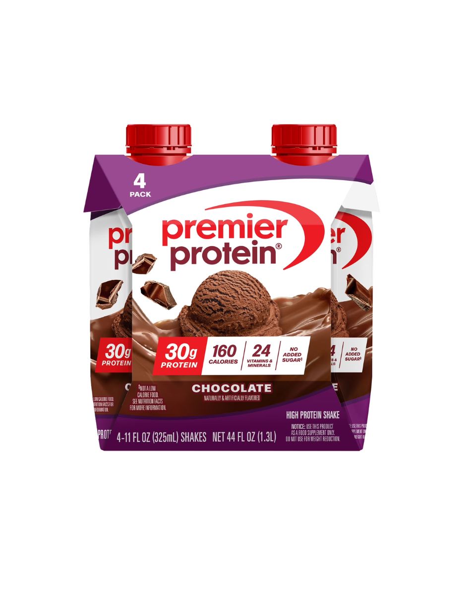 Premier protein batido alto en proteínas de chocolate 325ml 4 unidades