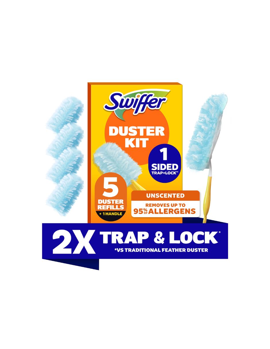 Swiffer Duster Kit de inicio con mango corto 1 mango 5 plumeros