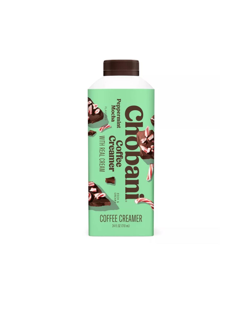 Crema Chobani con sabor a moca y menta, 710ml Edición Limitada