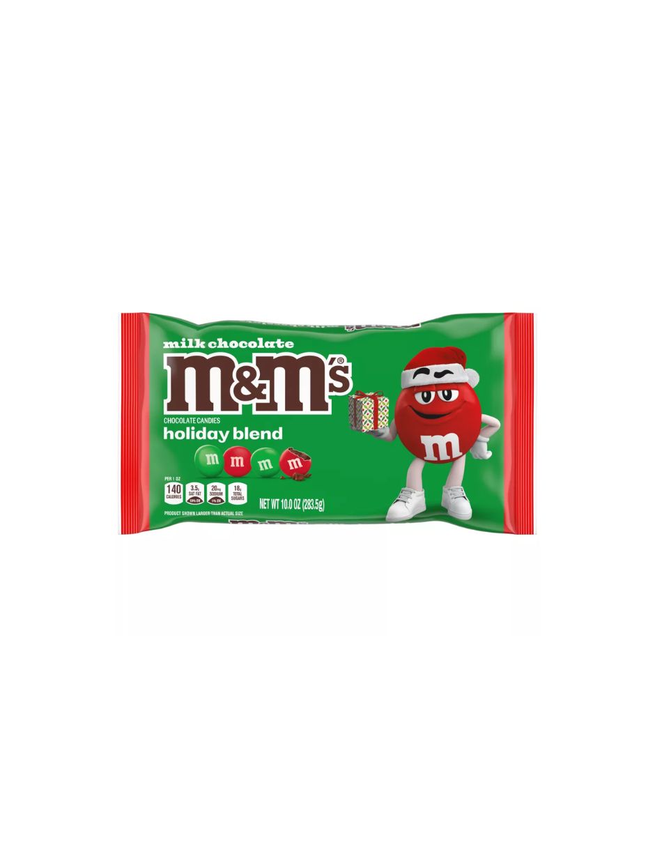 M&M's chocolates mantequilla de maní edición navideña 283gr