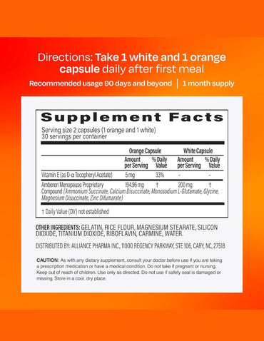 Suplemento Menopausia Amberen Equilibrio 60 Cápsulas