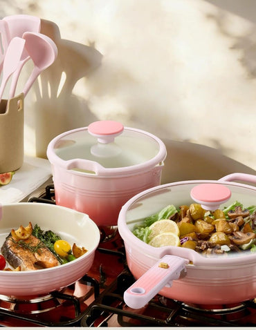 Batería Cocina Titanio CAROTE 20 Piezas Rosa degradado