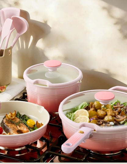 Batería Cocina Titanio CAROTE 20 Piezas Rosa degradado