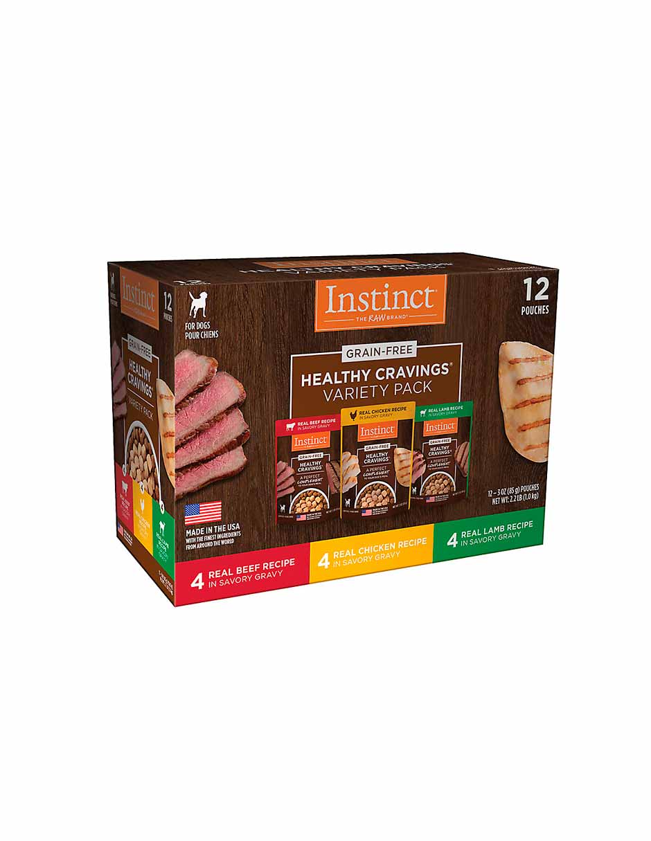 Instinct Healthy Cravings comida húmeda para perros (carne, pollo, cordero) 12 pack