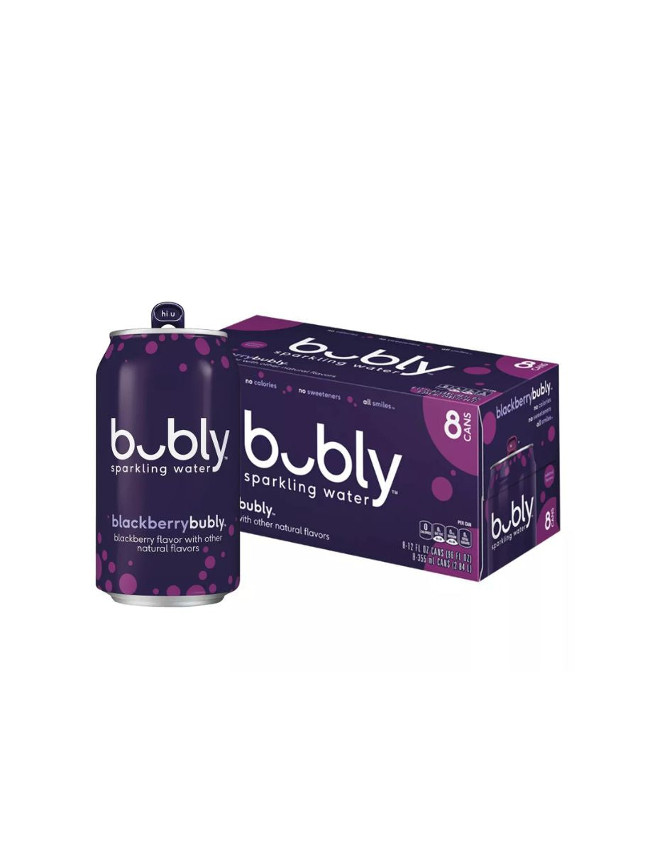 Bubly agua mineral saborizada pack 8 latas