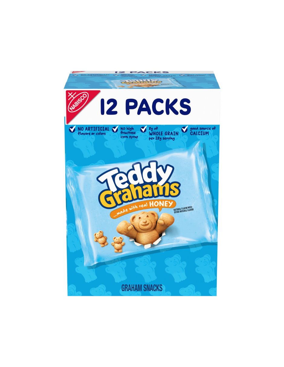 Teddy Grahams Honey Graham Snacks, 12 paquetes