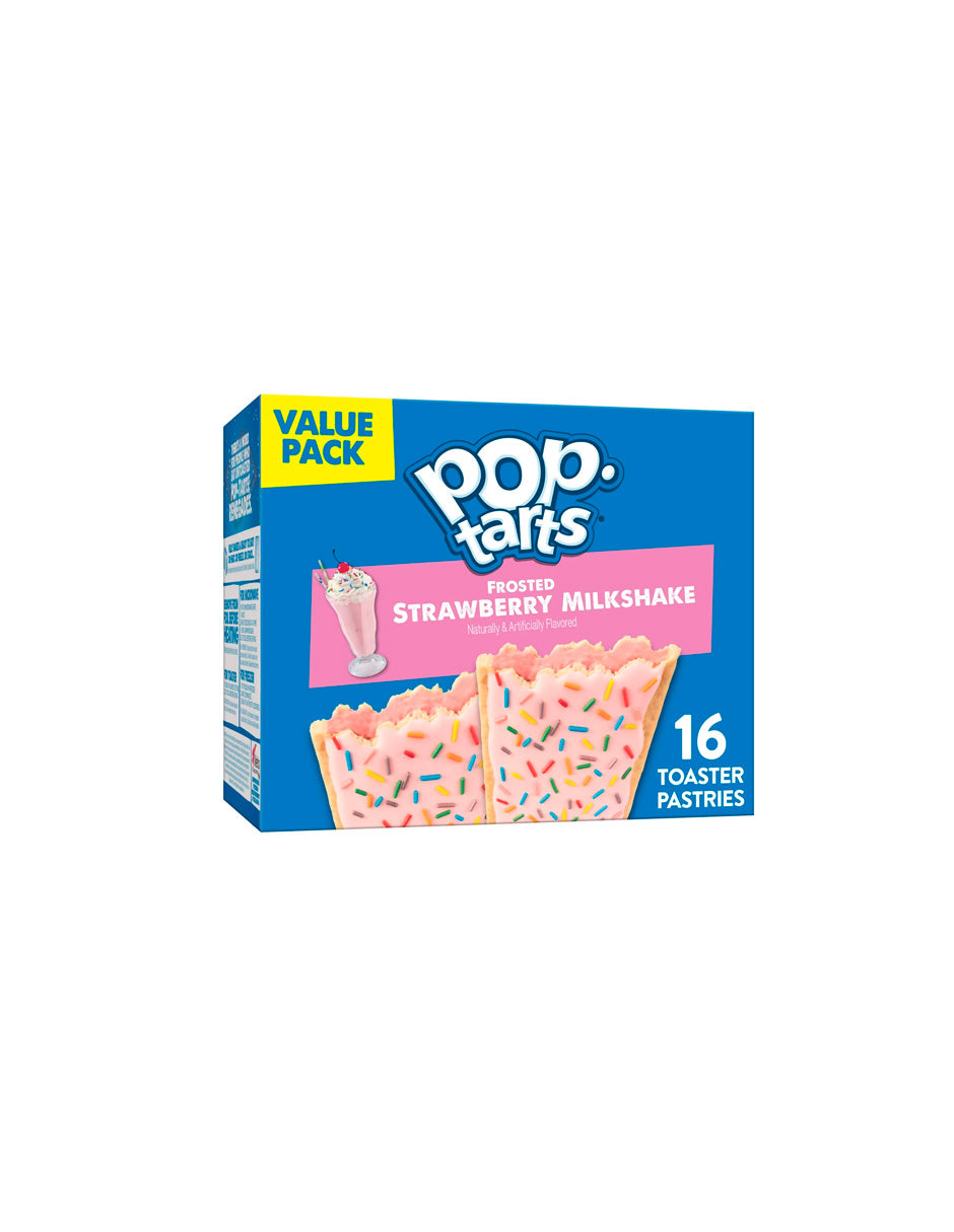 Pop Tarts Malteada de Fresa glaseada con 16 piezas