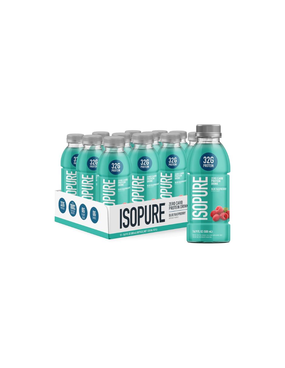 Isopure Zero Carb Bebida Proteína 32 g Raspberry 12 Pack 500 ml