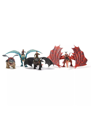 Figuras Batalla Final Vikingos y Dragones Set exclusivo Hipo, Astrid y Chimuelo