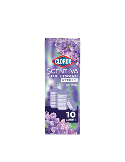 Repuestos Clorox Scentiva ToiletWand Lavanda y Jazmín 10 almohadillas desechables