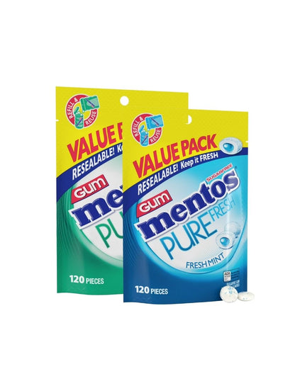 Mentos Pure Fresh Chicle Sin Azúcar 120 Unidades (variedad)
