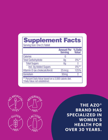 AZO Apoyo Menopausia con Vitamina D Suplemento Diario 30 cápsulas