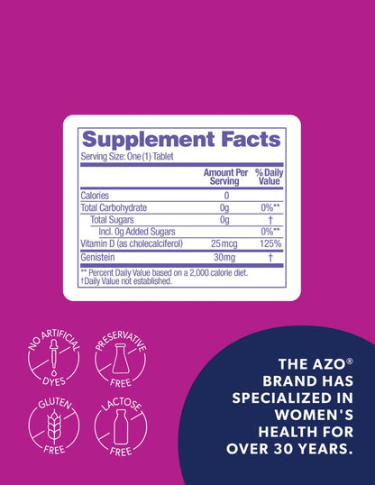 AZO Apoyo Menopausia con Vitamina D Suplemento Diario 30 cápsulas