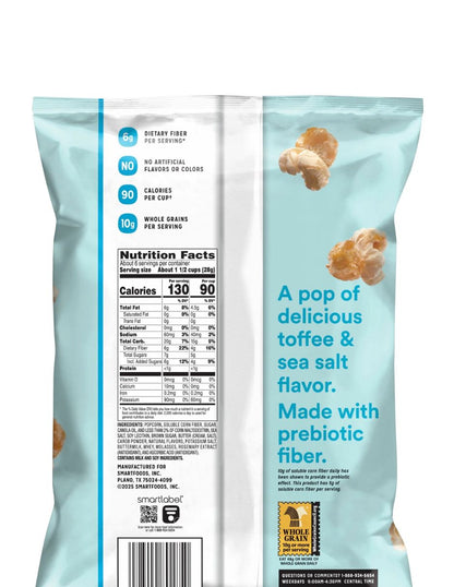 Palomitas Smartfood FiberPop Toffee y Sal Marina 163 gr