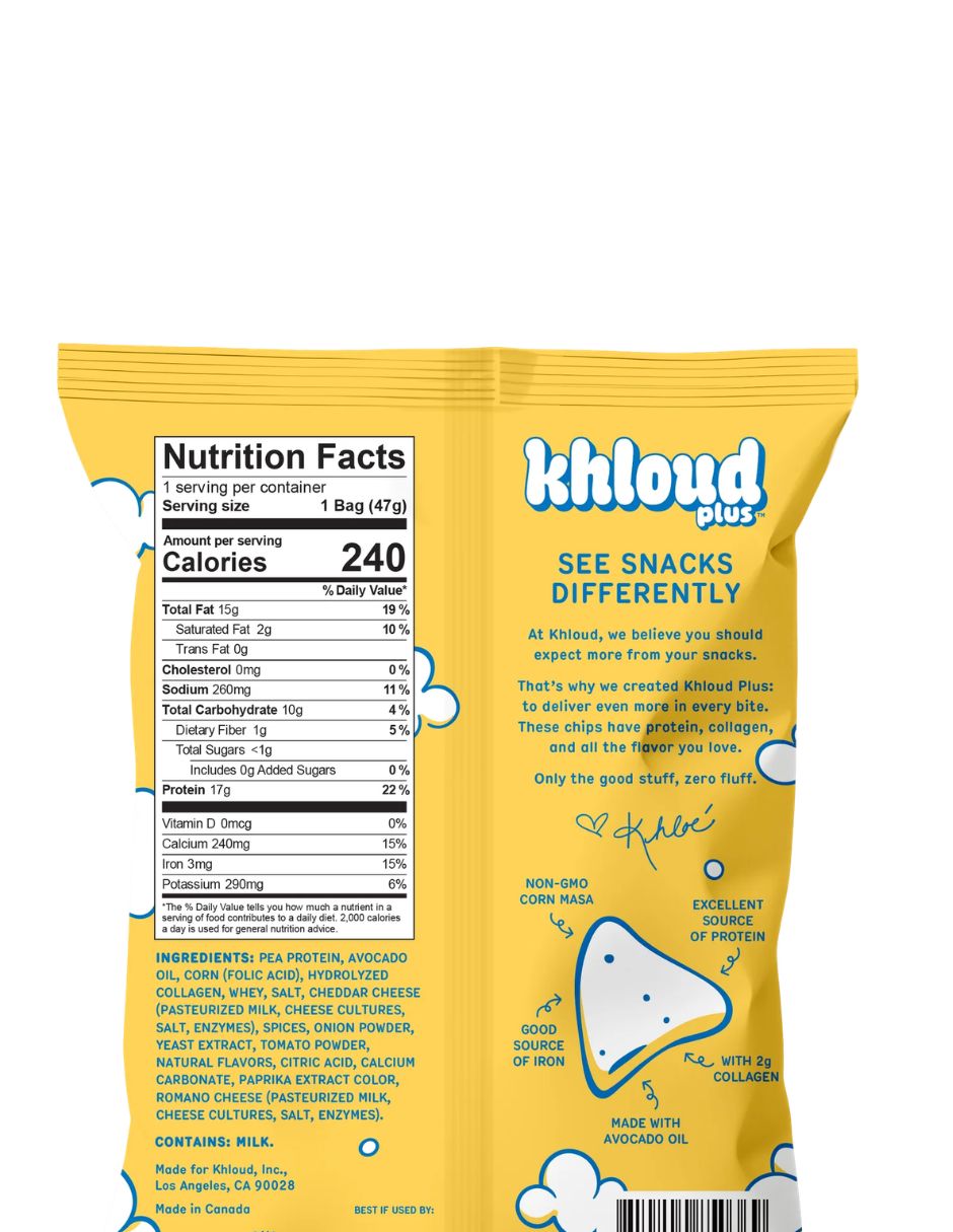 Papitas Khloud Plus con Proteína y Colágeno Sabor Nacho 47 gr